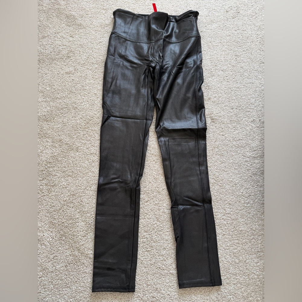 SPANX Black Faux Leather Leggings